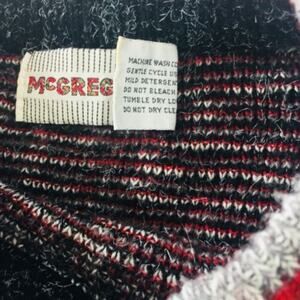 McGregor Vintage Sweater Mens Black Red Large Crew Neck Long Sleeve